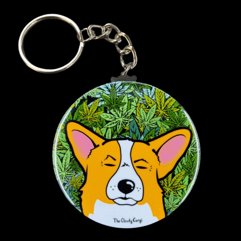 Corgi Cannabis 420 Stoner Keychain Accessories